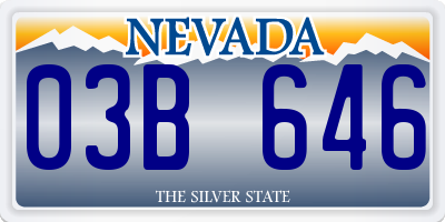 NV license plate 03B646