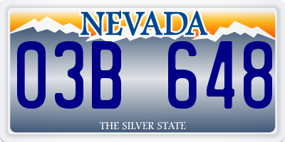 NV license plate 03B648