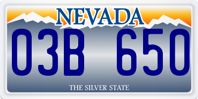 NV license plate 03B650