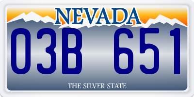 NV license plate 03B651