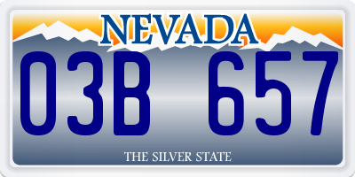 NV license plate 03B657