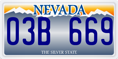 NV license plate 03B669