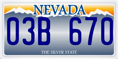 NV license plate 03B670