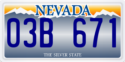 NV license plate 03B671