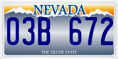 NV license plate 03B672