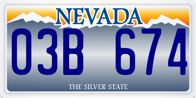 NV license plate 03B674