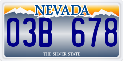 NV license plate 03B678