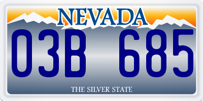 NV license plate 03B685