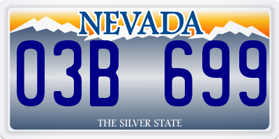 NV license plate 03B699