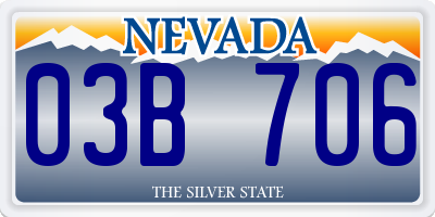 NV license plate 03B706