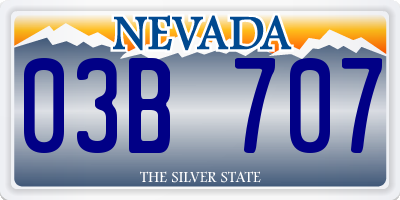 NV license plate 03B707