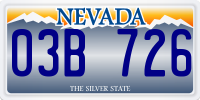 NV license plate 03B726