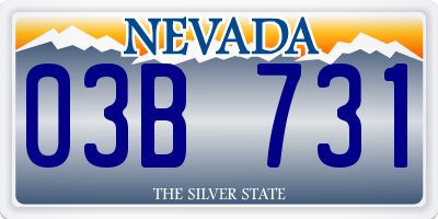 NV license plate 03B731