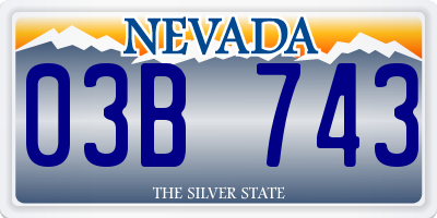 NV license plate 03B743