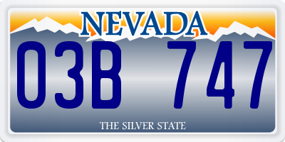 NV license plate 03B747