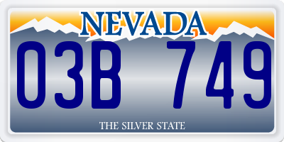 NV license plate 03B749