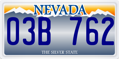 NV license plate 03B762