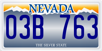 NV license plate 03B763