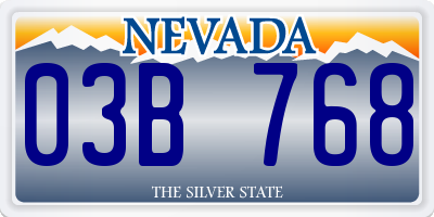 NV license plate 03B768