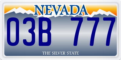 NV license plate 03B777