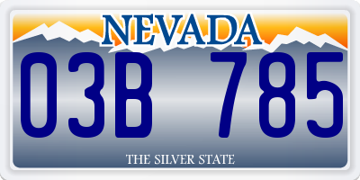 NV license plate 03B785