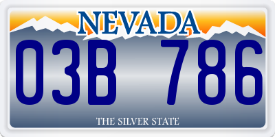 NV license plate 03B786