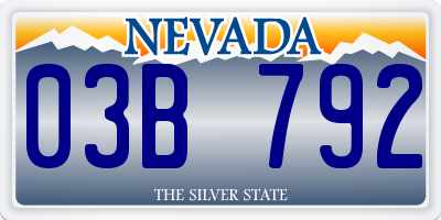 NV license plate 03B792