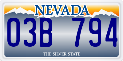 NV license plate 03B794