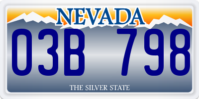 NV license plate 03B798