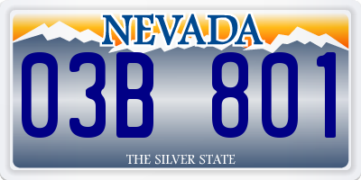 NV license plate 03B801