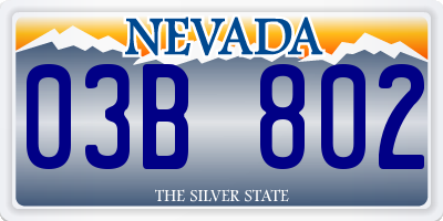 NV license plate 03B802