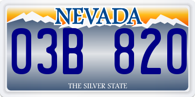 NV license plate 03B820