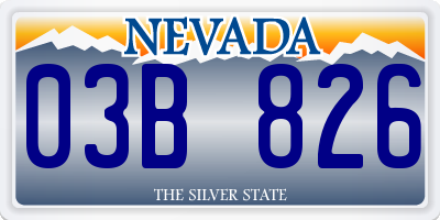 NV license plate 03B826