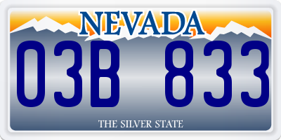 NV license plate 03B833