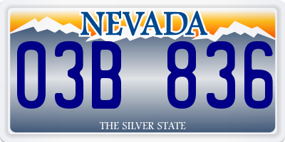 NV license plate 03B836