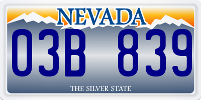 NV license plate 03B839