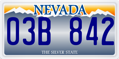 NV license plate 03B842