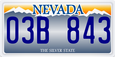 NV license plate 03B843