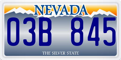 NV license plate 03B845