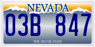 NV license plate 03B847