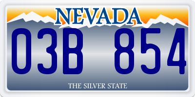 NV license plate 03B854