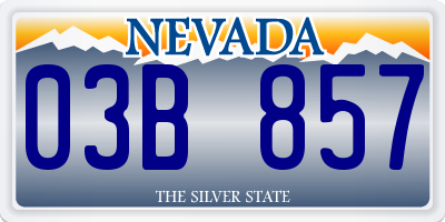 NV license plate 03B857