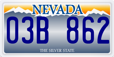 NV license plate 03B862