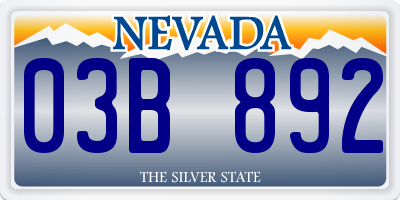 NV license plate 03B892