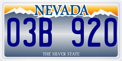 NV license plate 03B920