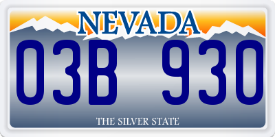 NV license plate 03B930