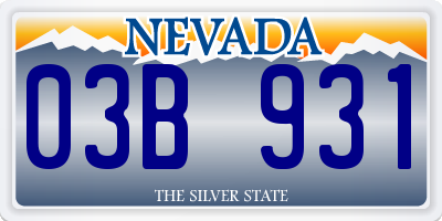 NV license plate 03B931