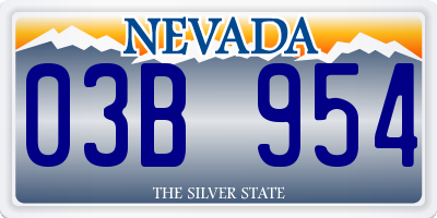 NV license plate 03B954