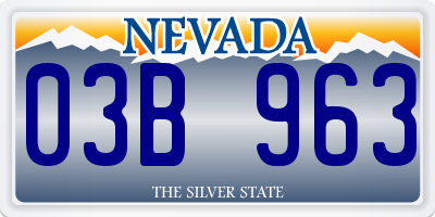 NV license plate 03B963