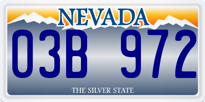 NV license plate 03B972